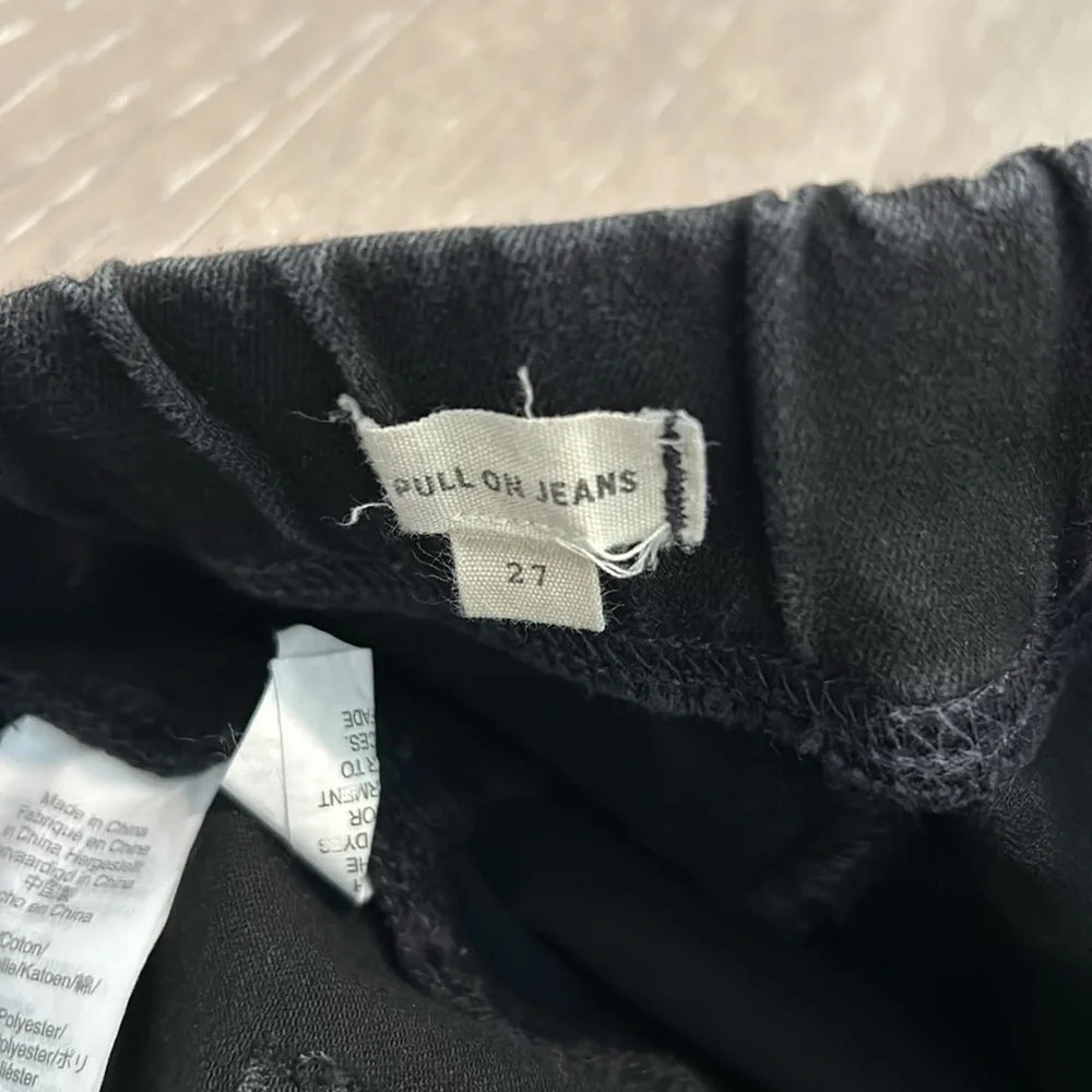 Madewell Pull-On Mid-High Rise Elastic Waist Black Stretch Skinny Jeans Ankle 27 - Picture 4 of 8